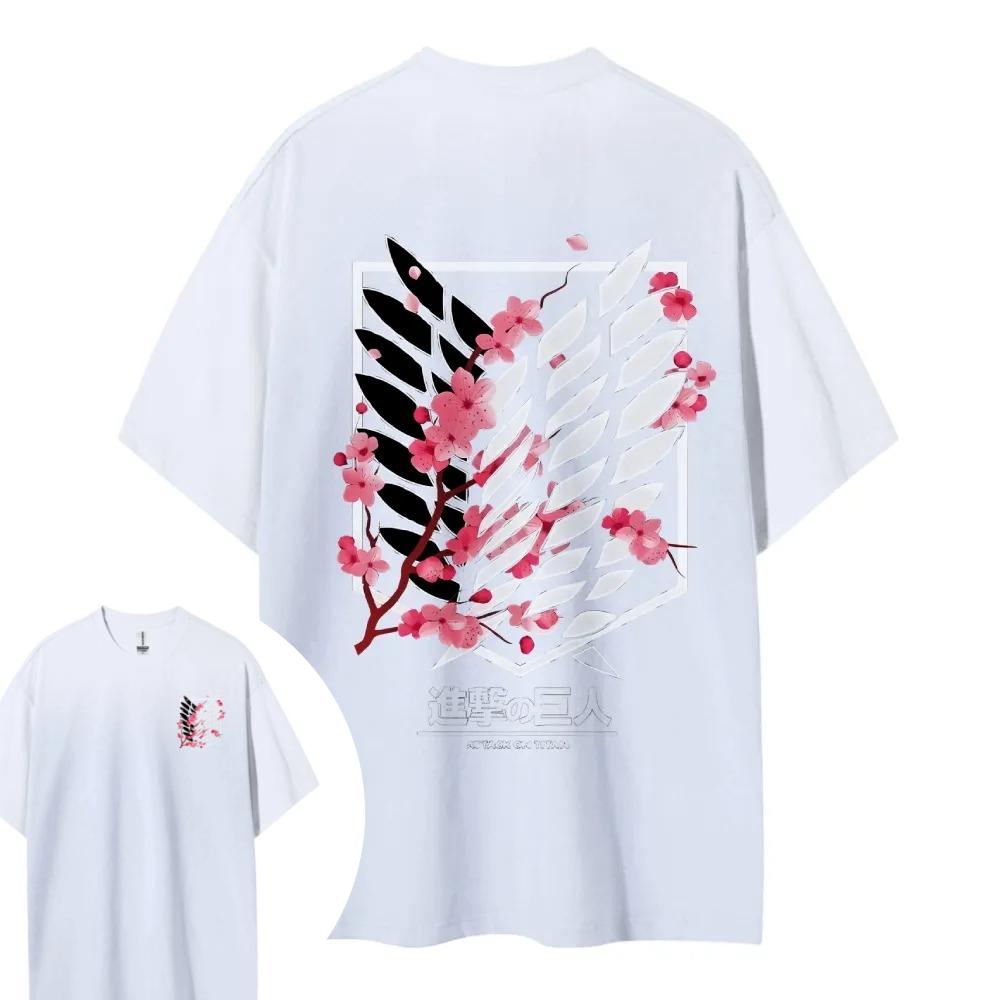 AOT Wings of Freedom Short Sleeve Mens and Womens Same Comfortable Short Sleeve Couple Clothing Casual Short Sleeve Popular