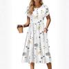 Maxi Dress Floral Women Long Sleeve Casual Loose Dress Round Neck Ethnic Style Floral Print Long Dresses