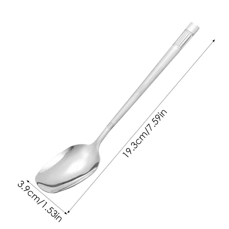 Eislöffel Edelstahl Joghurtlöffel Küchenzubehör Hitzebeständig Langer Griff Tischlöffel zum Umrühren von Kaffee Tee