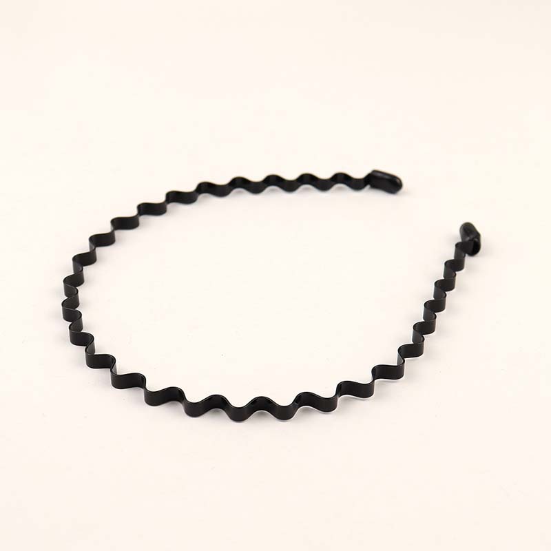 Fashion Simple Metal Wavy Spring Hair Hoop For Women Men Black Non Slip Outdoor Sports Headbands Hairband Face Washing Headdress