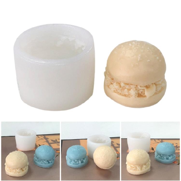 Hamburger Shaped Candle Silicone Molds for Making Candle Soap Table Ornaments Gypsum Decorations, Birthday Present
