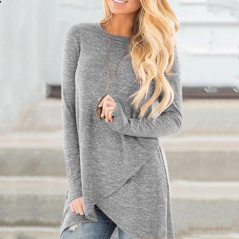 

Женский повседневный топ с круглым вырезом и неровным подолом, весна 2025 XXL