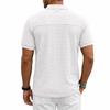 Men's Breathable Waffle Knit Polo Shirt Short Sleeve Button Placket Chest Pocket Loose Fit Summer Tops