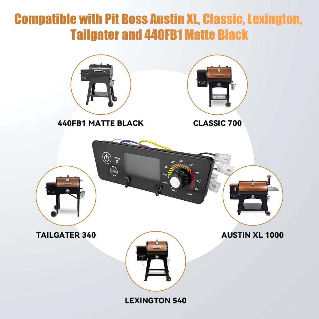 Upgraded Control Board for Pit Boss Wood Pellet Grills, Pit Boss Control Panel Thermometer Controller Replacement Compatible with Pit Boss