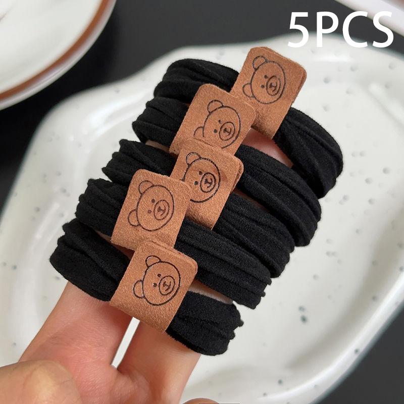 5Pcs Women Girls High Elastic Hair Ties Hair Rubber Bands Scrunchies Ponytail Hair Holder Headband Hair Accessories