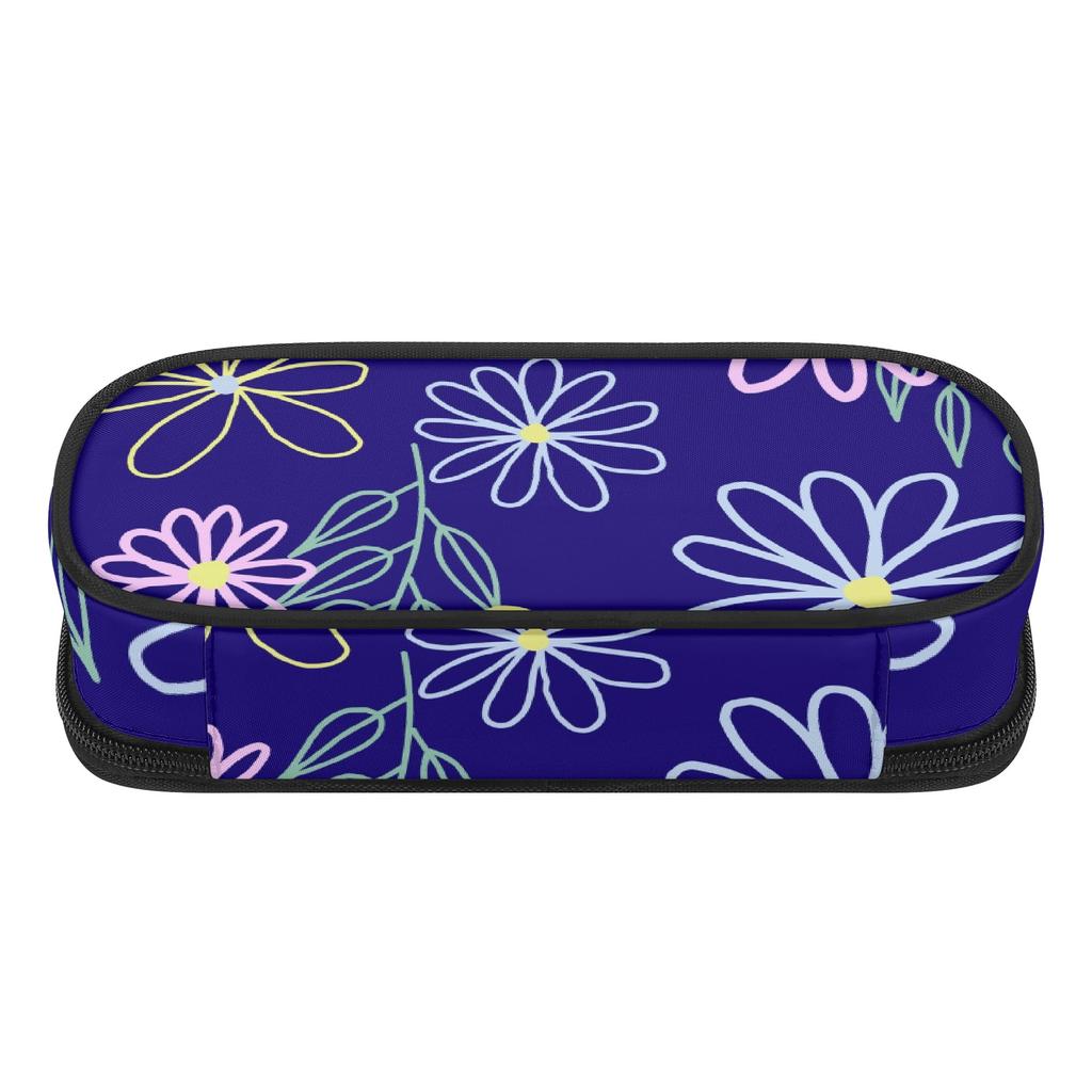 Pen Case Strong Polyester Fabric Organized Storage Smooth Zipper with Main Compartment Mesh Pocket and Pen Slots for Students