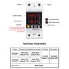 Din Rail Dual Display Adjustable Over Voltage Current And Under Voltage Protective Device Protector Relay 63A 80A 220V