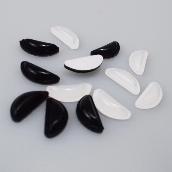 12 Pairs Glasses Nose Pads Non-slip Half Moon Hollow Solid Color Stylish Daily Using Long Lasting Silicone Eyeglass Nose Pad for Office