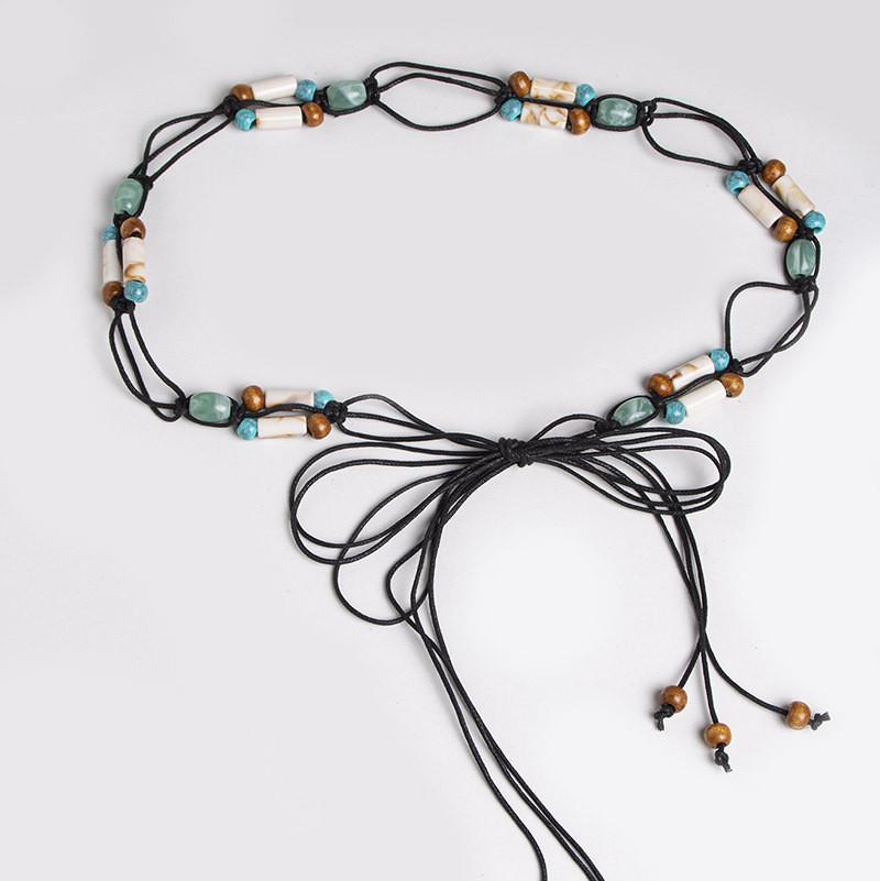 Bohemian Ethnic Style Waist Belt With Cotton Linen Material For Casual Vacation Wear Women