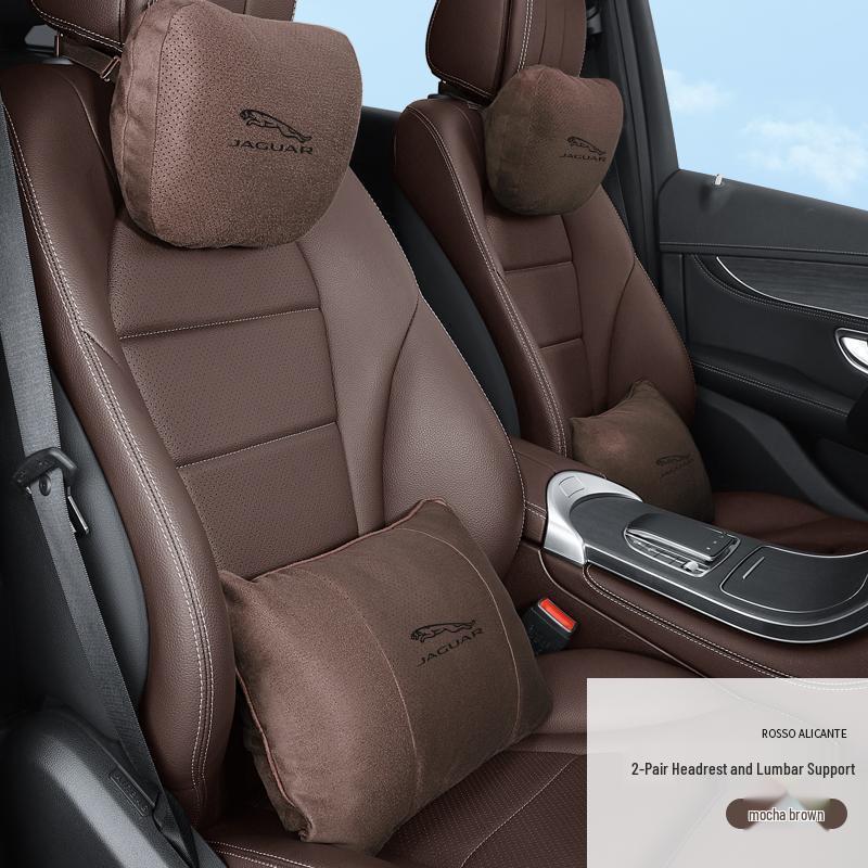Atmungsaktive Nackenstützen-Kopfstützen aus Wildleder für Jaguar XEL/XFL/F-PACE Autositze