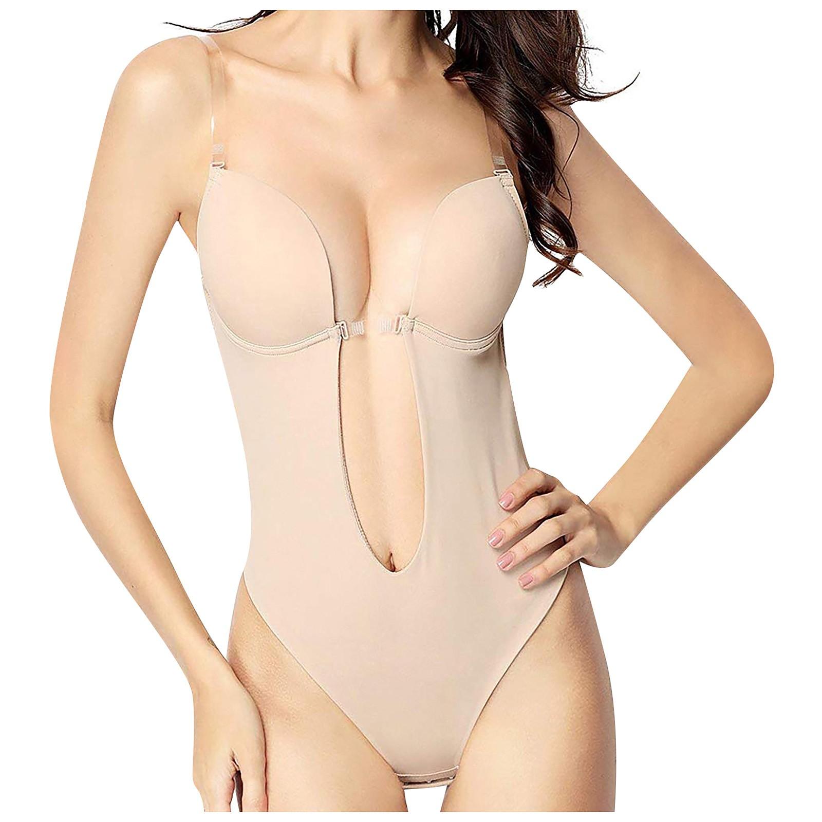 

Нижнее белье для коррекции фигуры с глубоким вырезом и открытой спиной, сексуальные бесшовные колготки-стринги, бюстгальтер для коррекции фигуры с открытой спиной M хаки