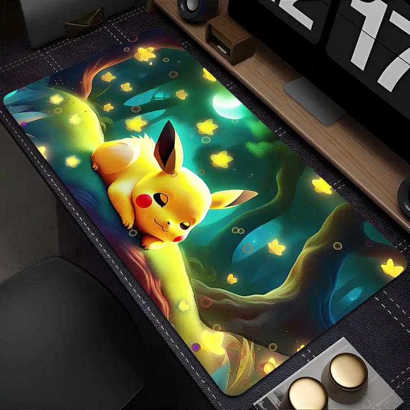 Mouse Pad Pokemon Pikachu XXL Rubber Mini Pc Computer Gaming Accessories Mousepad Extended Desk Mat Locking Edge Gamer Carpet