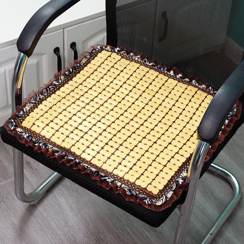 Summer Bamboo Cooling Chair Pad - Breathable, Non-Slip Cushion for Office, Dining, Car, and Students