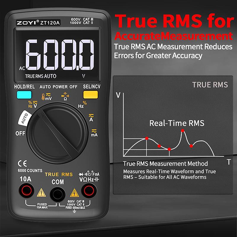 ZOYI -102A Hochpräzises vollautomatisches digitales Taschen-Multimeter mit Überlastschutz - Professionelles Elektrikerwerkzeug