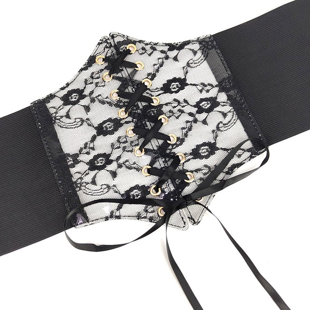 Corset Belt Waistband for Women Elastic Costume Waist Belt Sexy Lace Up Women Underbust Lace Up Tops