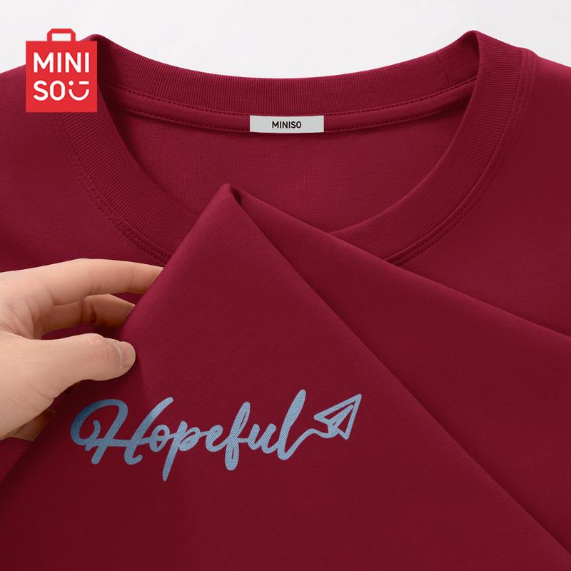 

MINISO Men s Loose Fit Pure Cotton Breathable T-Shirt M