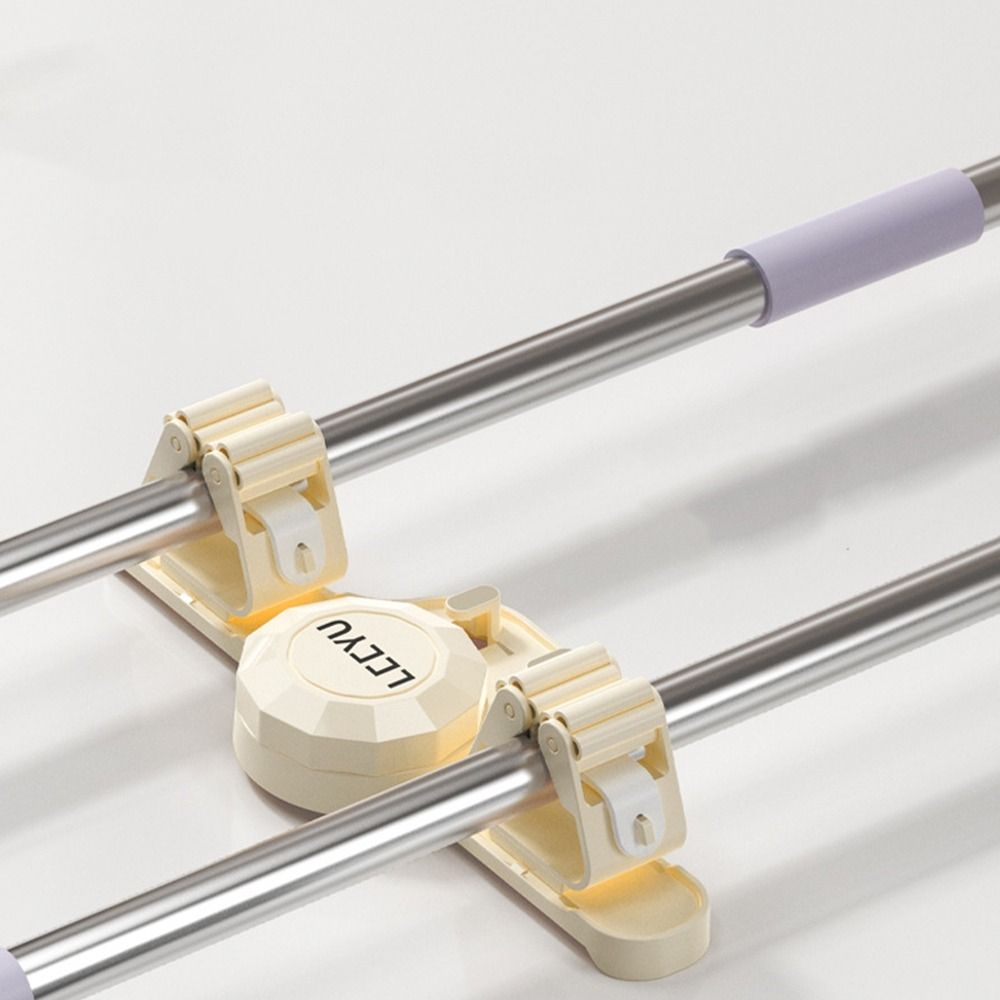 2 st ABS Sugkopp Mopphållare Väggmonterad Kvastkrok Praktiskt Moppklämma Ställ för Hemmet