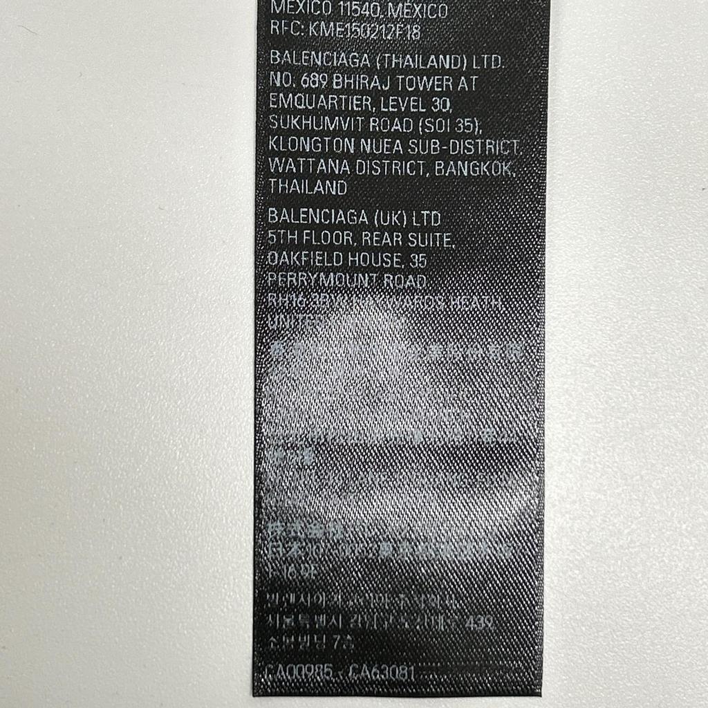 BALENCIAGA 796917 Back Logo Damaged Long Sleeve T-Shirt tops 2 grayUsed
