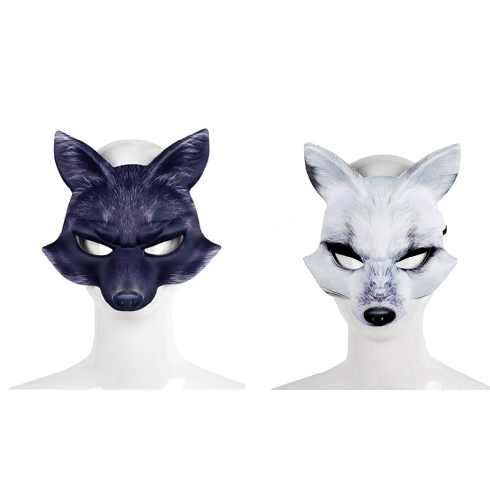 Halloween Party Unique Adult Party Masquerade Half Face 3D Fox Realistic Animal Mask