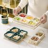 Divided Ceramic Snack Serving Platter with Lid and Stand