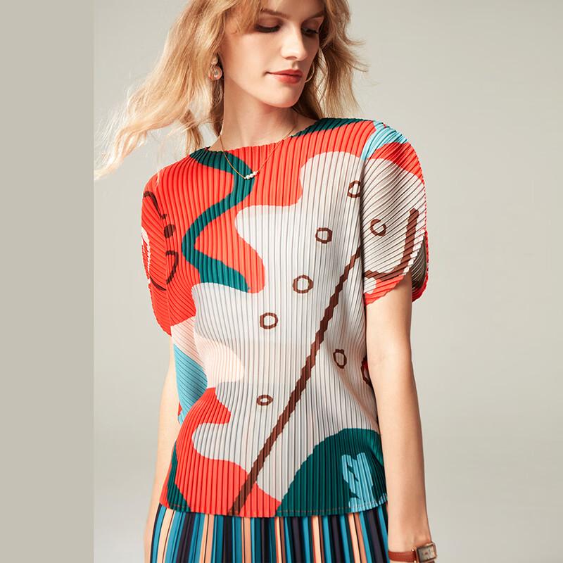 Wudao Light Luxury Pleated Batwing Sleeve T-Shirt