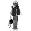Girls' 2025 Winter Cotton Vest & Fleece-lined Plaid Pants Set