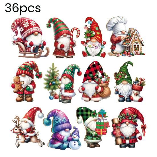 Christmas Gnome Ornaments Wooden Gnome Elf Hanging Decoration Cute Dwarf Doll Xmas Tree Pendant for Holiday Home Party Decor