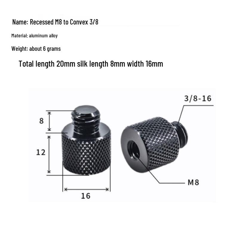 Edelstahl Kescheradapter: 6-8mm auf Imperial 12mm Reduzierstück