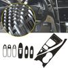 18pcs Black Carbon Fiber 3D Sticker Interior Decoration Trim Cover Creative for Infiniti Q50 2014-2019 Car Tuning Accessories