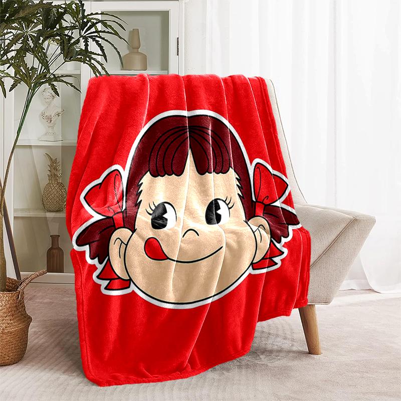 1pc Blanket Peko Chan Print Design, Lightweight Blanket for Sofa, Bed- Soft &Warm, Gift for All Seasons like Christmas, Halloween