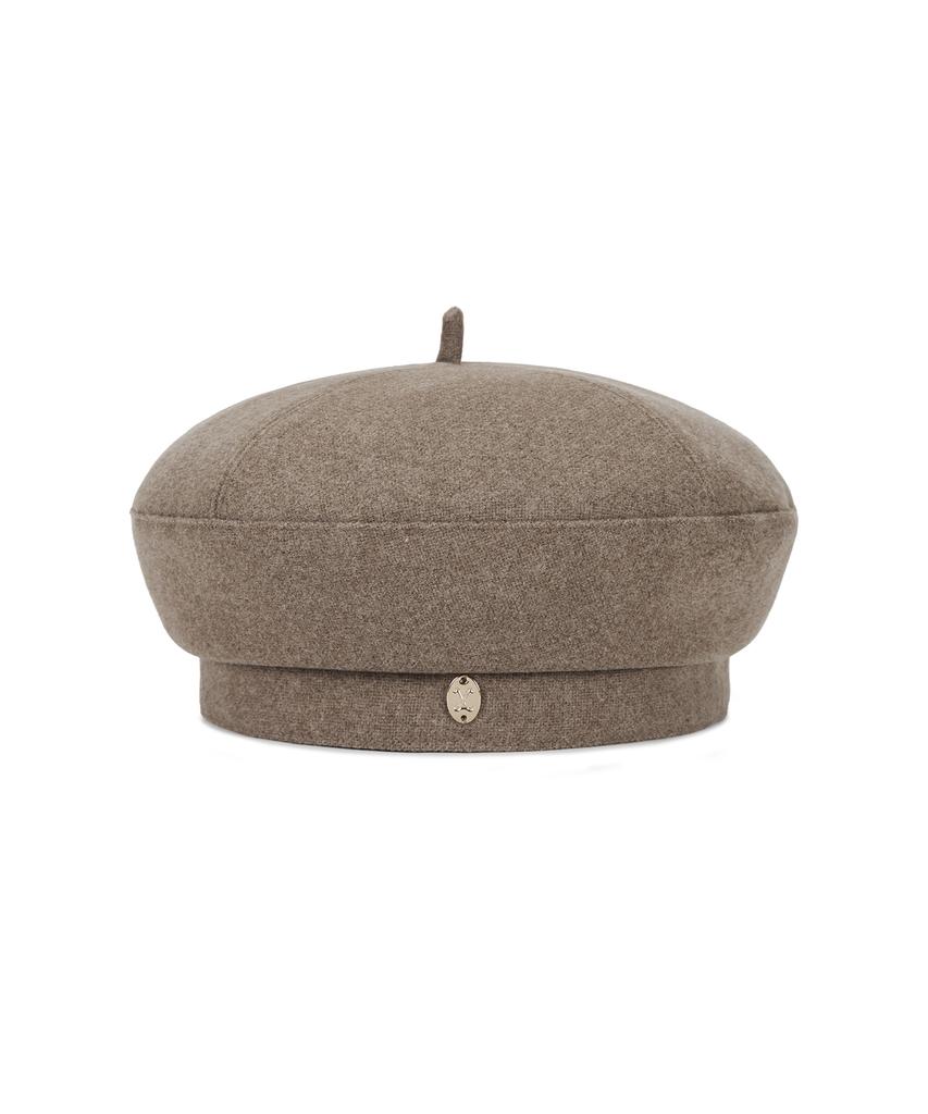 Bajal Va Curved Oval Metal Blended Beret Mocha Brown