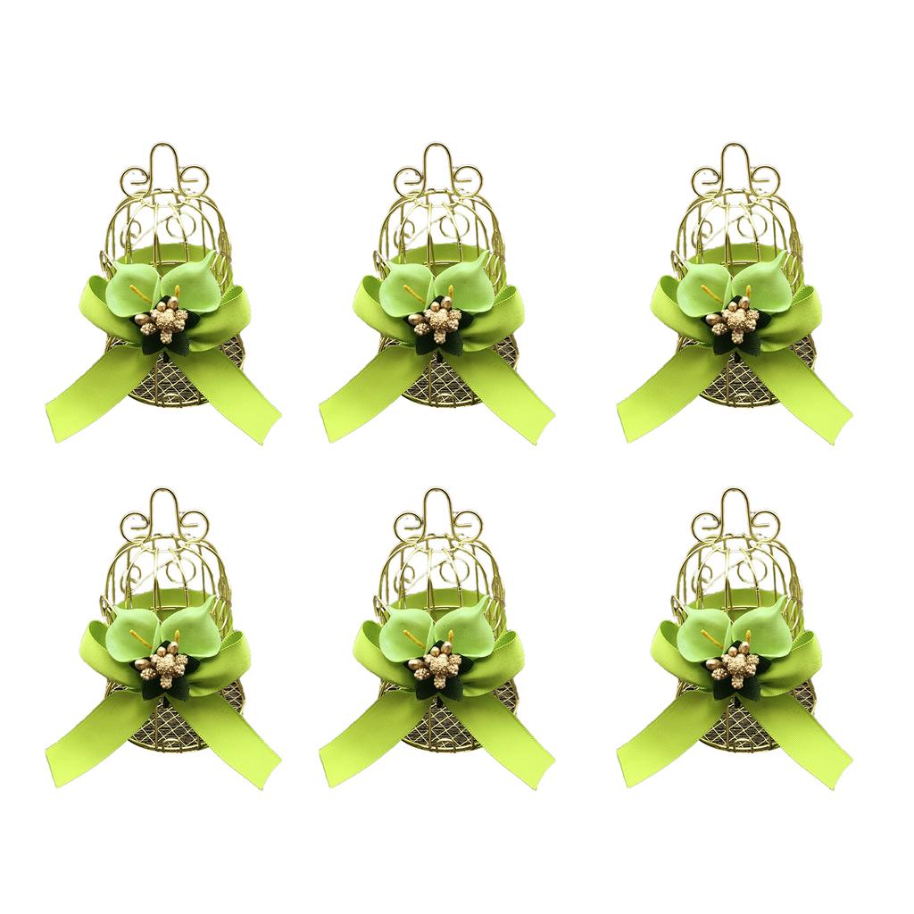 Pack of 6 Hollow Birdcage Iron Candy Box Jewelry Small Item Holder Exquisite Craftsmanship for Storing Small Accessories