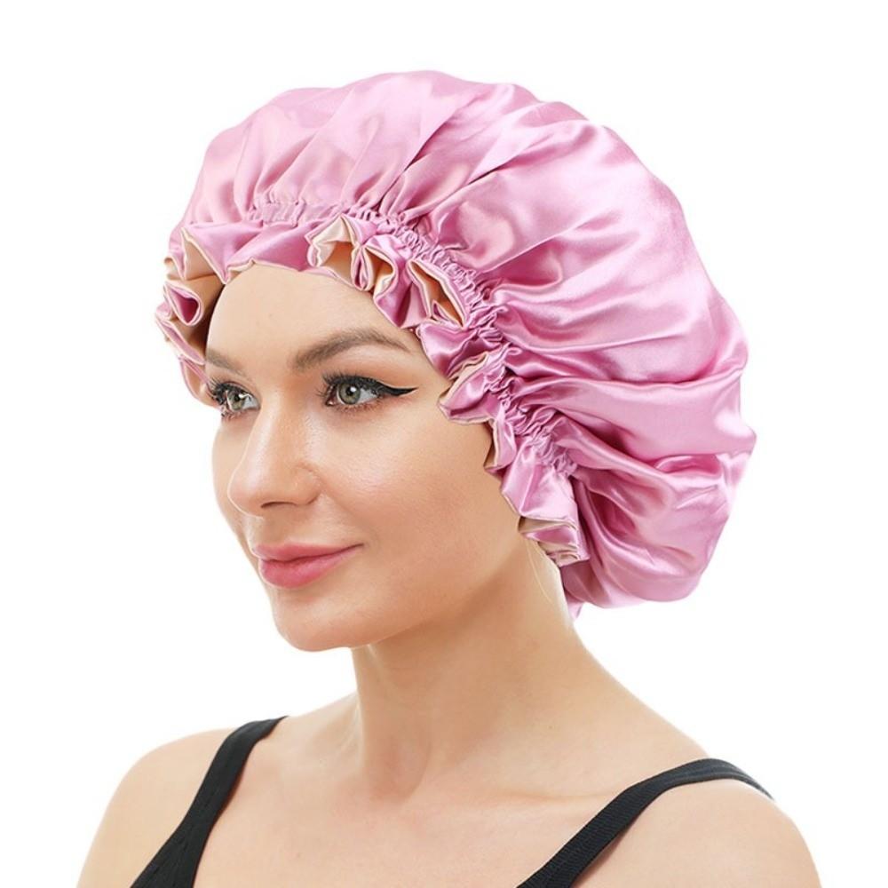Reversible Wear Shower Caps Large Lace Bath Hair Cap Fashion Islamic Turban Hat Makeup Tool