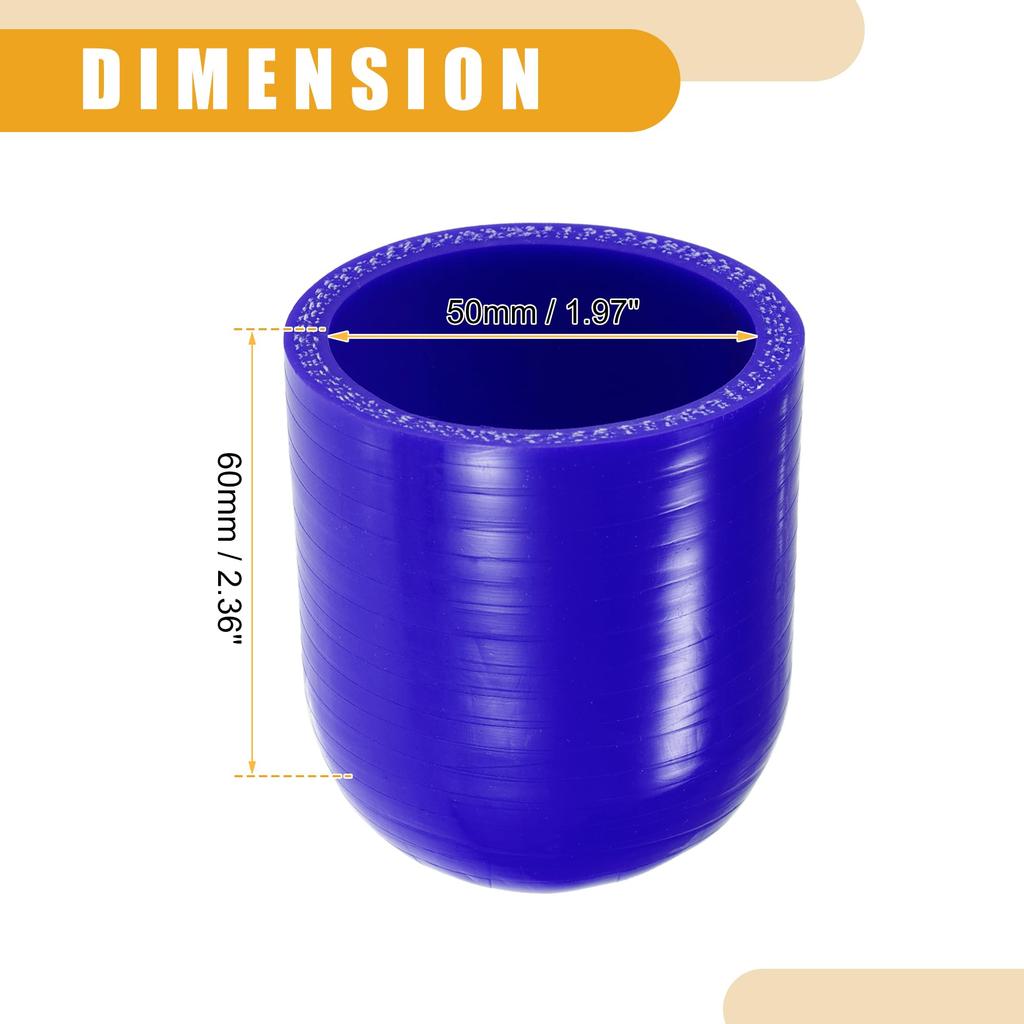 Partuto 1 Set 50mm 1.97" ID Universal Silicone Cap Intake Vacuum Hose End