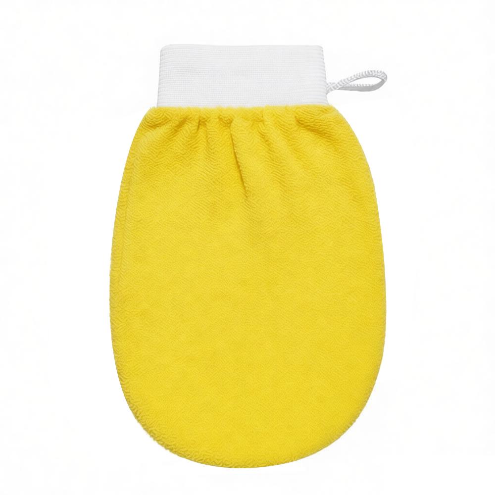 Vícebarevná žínka a rukavice na peeling: Oboustranná, jednovrstvá, masážní a záda drhnoucí houba.