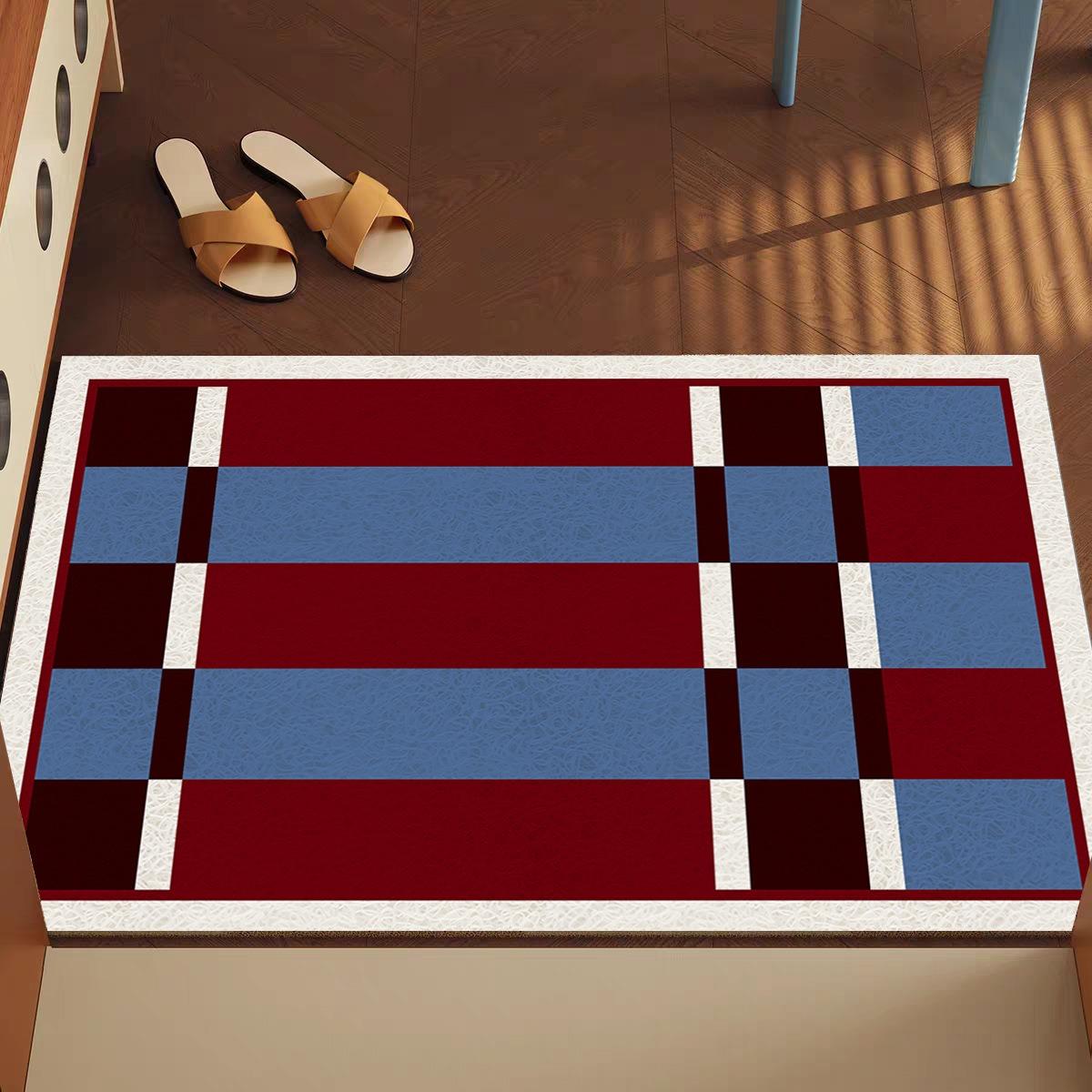 Modern Minimalist Floor Mat with Striped Pattern Home Entrance Door Mat Door Mat Wear-resistant Foot Mat Anti Slip Mat 30X50CM
