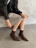 High Heel Pointed Suede Khaki Skinny Boots Short Boots Women's Shoes 2025 New Spring and Autumn Single Boots Korean Small Naked Boots
