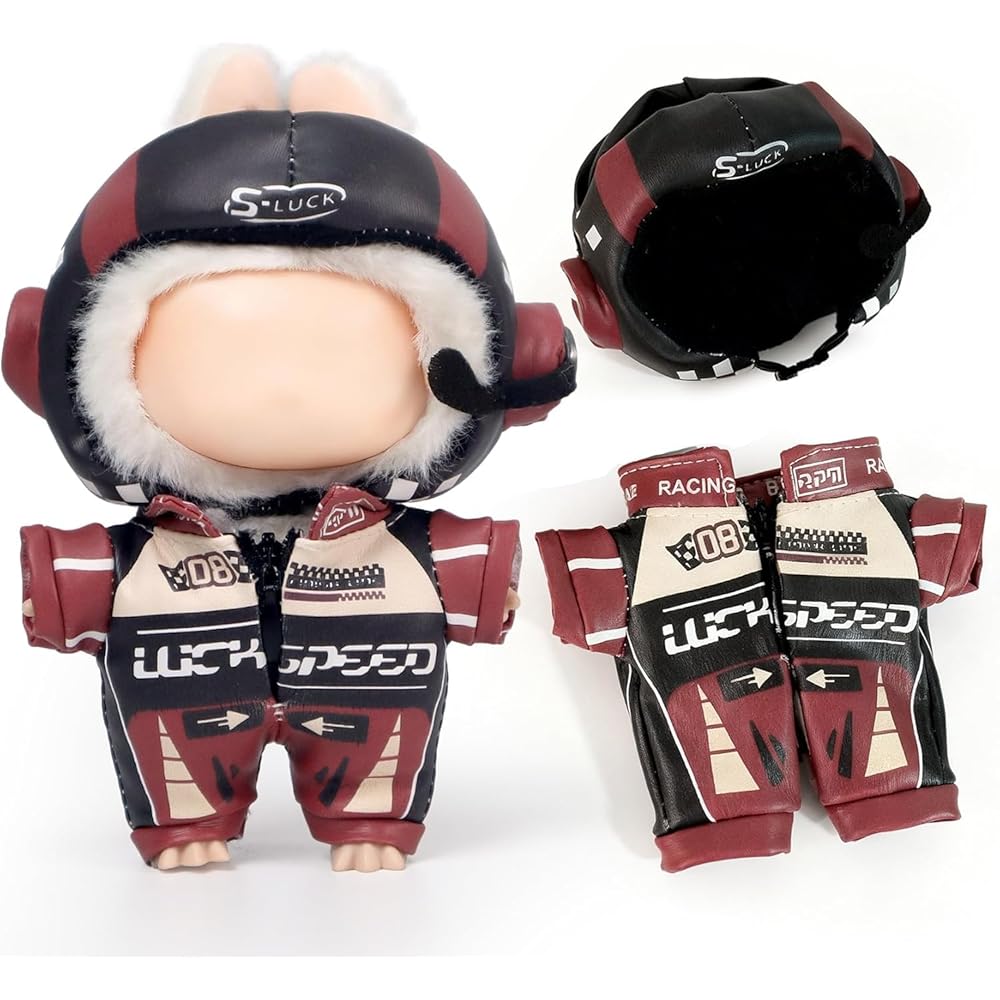 

Cimoon Doll Clothes Black Racing Suit for 15cm and 17cm Plush Toys, Dress Up Costume, DIY Accessory