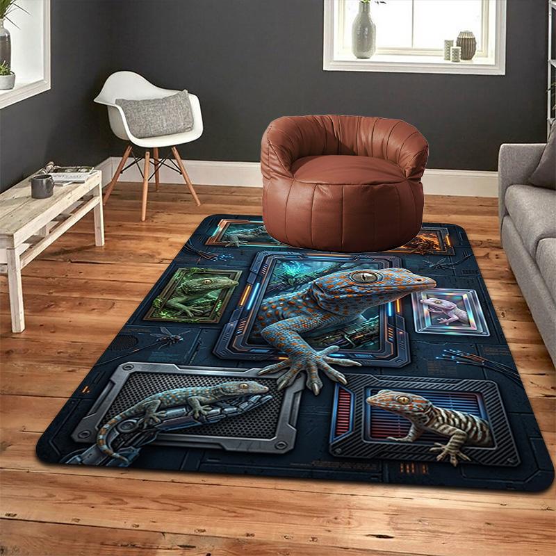 Gecko Frames Pattern Rug Floor Mat for Living Room or Bedroom Soft and Comfortable Carpet a Gift for Birthday and Holiday.