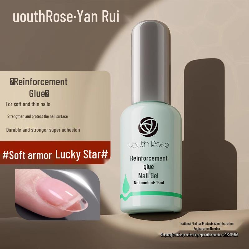 Yanrui Nail Strengthening & Matte Gel Polish Set for Rhinestones - Base & Top Coat Combo.