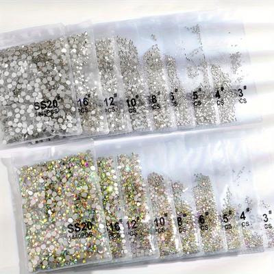 1440pcs Flat-bottom Nail Rhinestones AB Crystals 3D Nail Art Decorations Nail Charms Nail Art Accessories