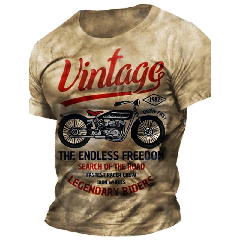 Men's Vintage Isle of Man Tt Motorcycle 3D Printed T-Shirt Personality Street Men's T-Shirt Fitness Oversized T-Shirt