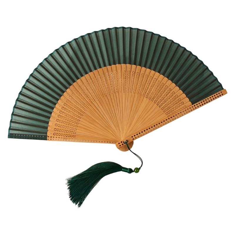 Elegant Chinese Folding Fan With Silk Like Fabric Perfect For Photography And Traditional Costume Handcrafted Fan