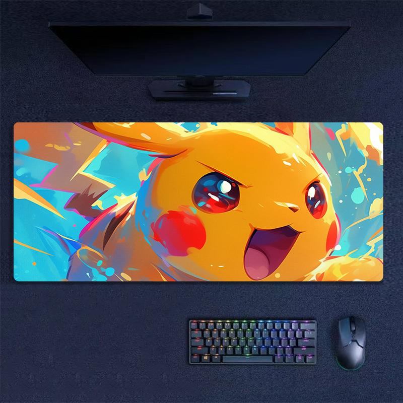 Pikachu Print Cushion Non-slip Laptop Tablet Big Mousepad XXL Mat Mini PC Playmat With Lock edge