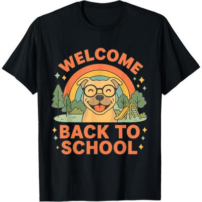 T-shirt drôle rétro Bienvenue à l'école Chien Enseignant T-shirt
