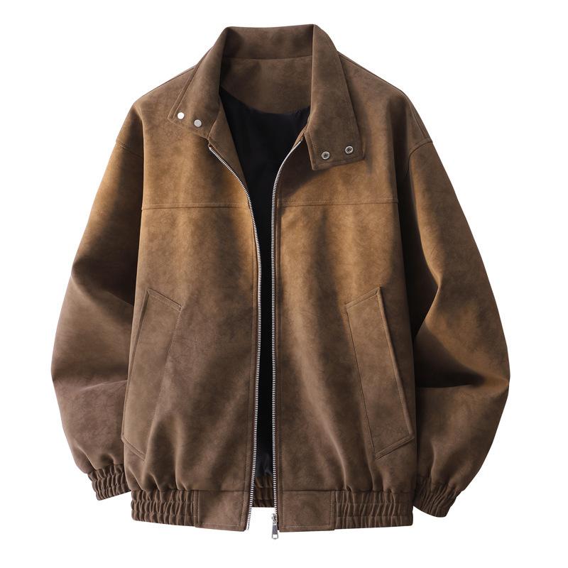 Leather jacket jacket men's autumn and winter velvet warm new American retro fashion versatile locomotive clothing leather jacket men