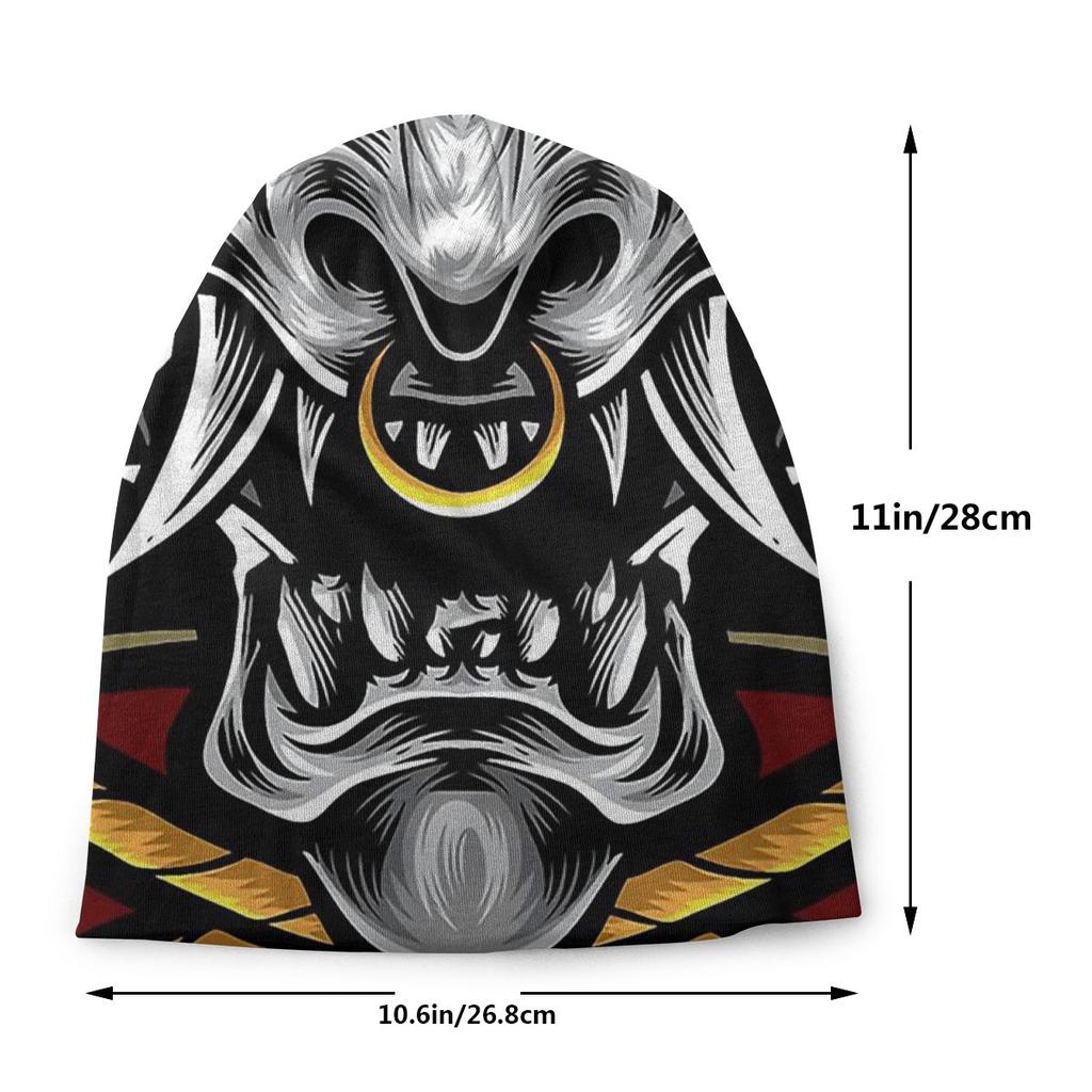 Oni Japan Samurai Demon Skullies Beanies Oni Samurai Japanese Knitted Hat Winter Warm Bonnet Hats Street Ski Cap