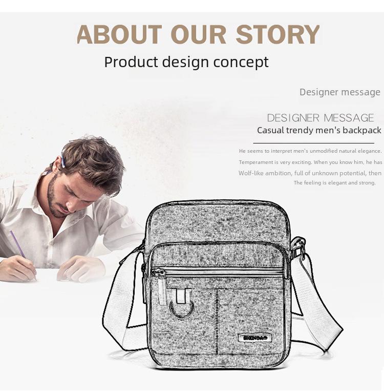 Men's Oxford Cloth Shoulder Messenger Bag, Casual Canvas Backpack, Small Phone Bag, 2024 New