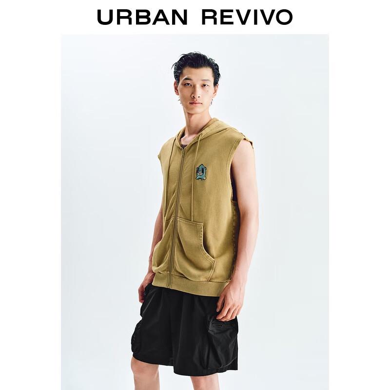 UR 2025 Men's Casual Color-Block Print Hooded Vest
