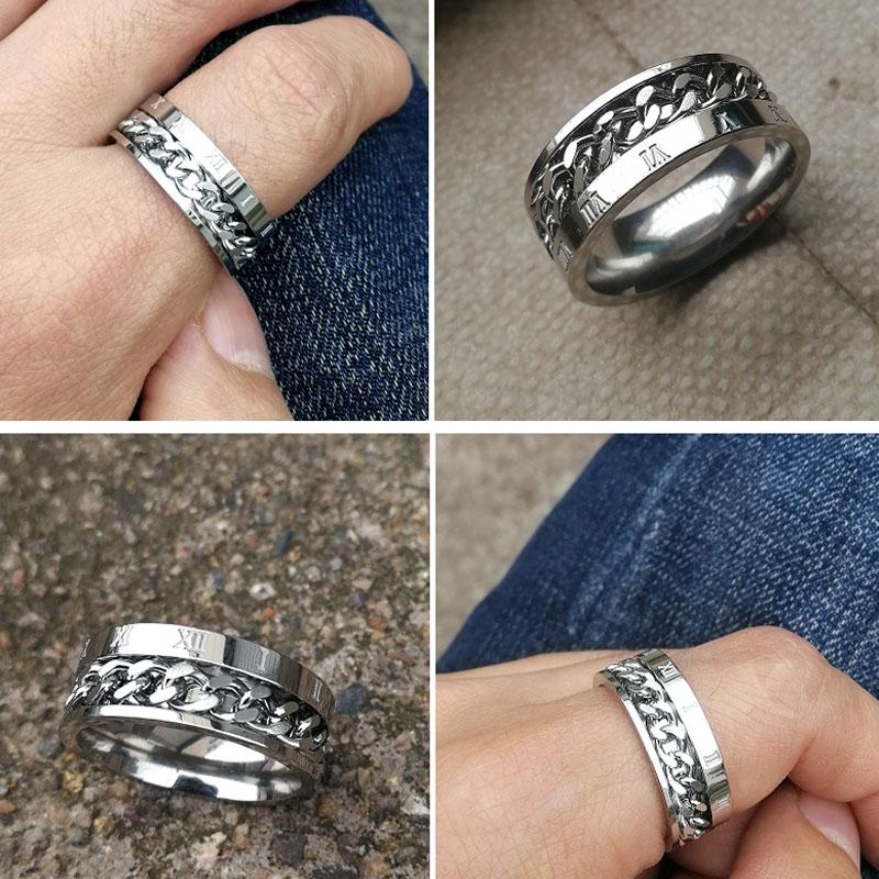 Boansi Anillos De Acero Inoxidable Para Hombre, Cuadrados, ágata Negra